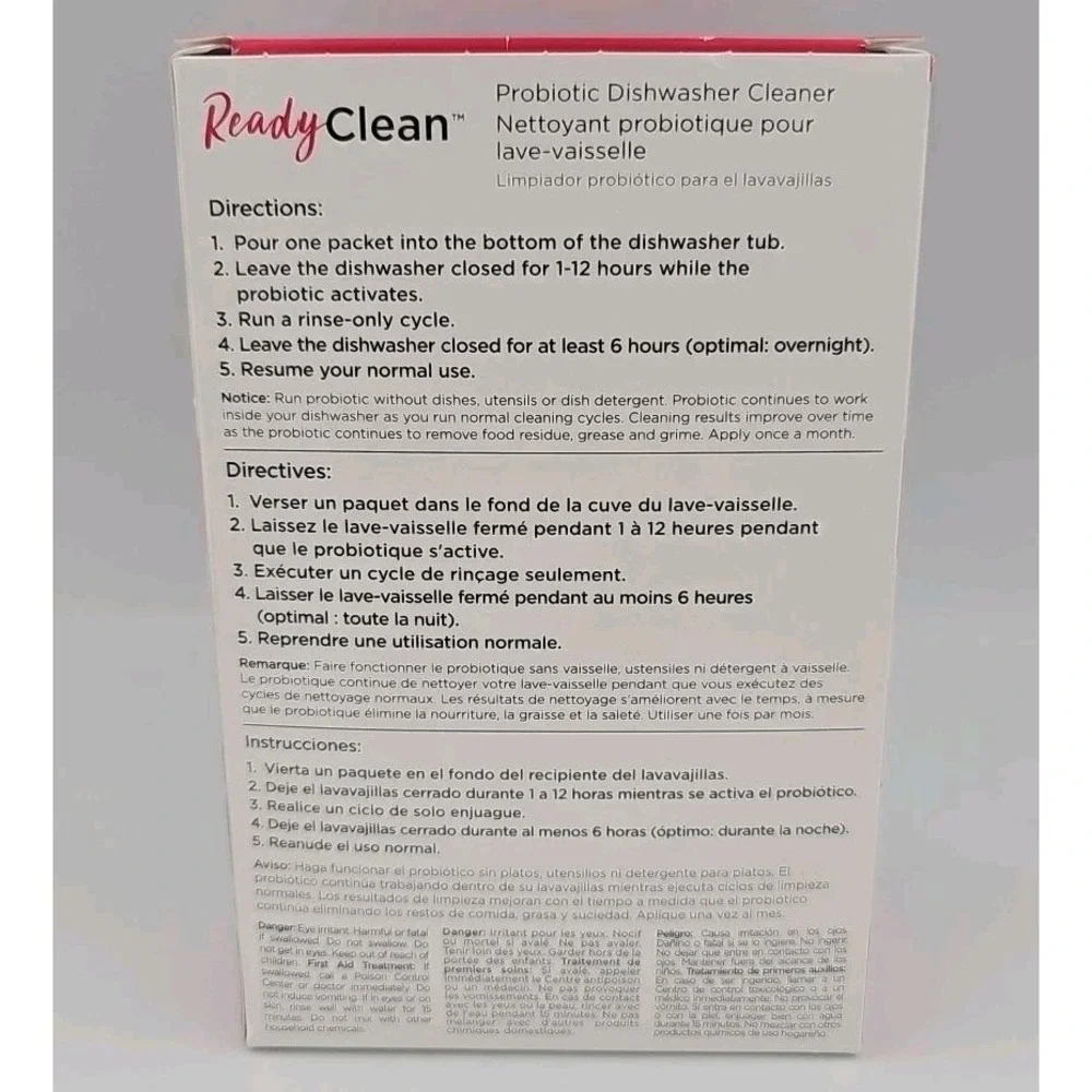 Frigidaire Ready Clean 10FFPROD02 Probiotic Dishwasher Cleaner 6‎ Pack